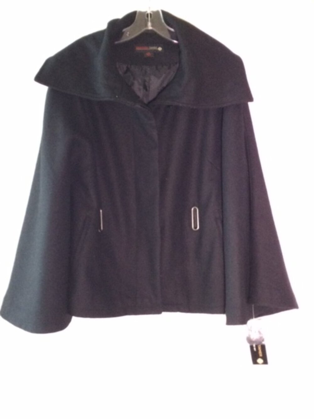 Weather Tamer Black Batwing Sleeve Jacket Shawl Collar NWT